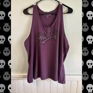 Harley-Davidson Graphic Tank Top | XL | Purple Racerback Biker Y2K Grunge Top